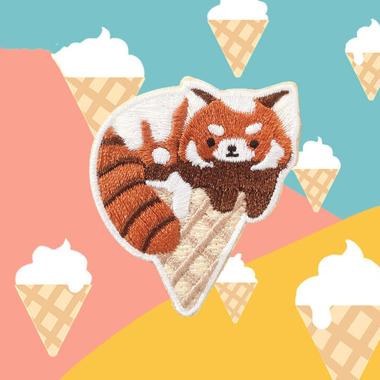 Red Panda Embroidered Brooch Pendant