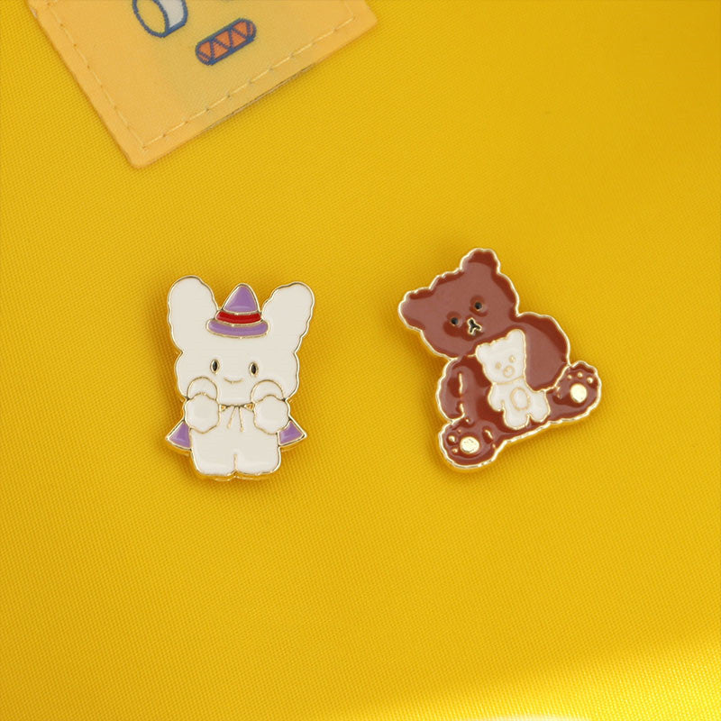 Mini Bear & Bunny Acrylic Brooch Pendant